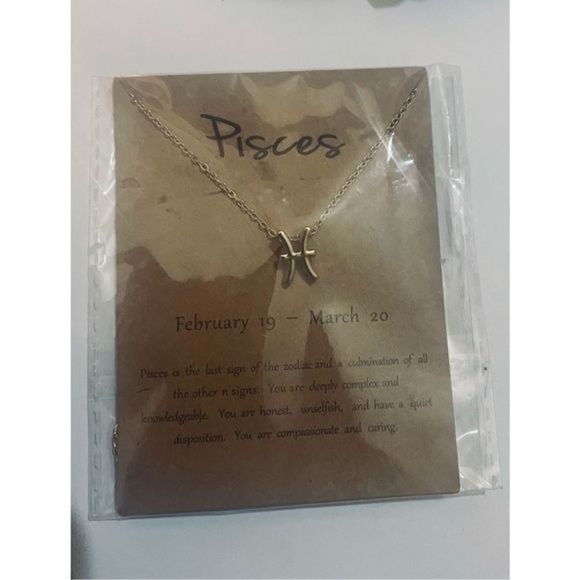Pisces GOLD ZODIAC STAR SIGN HOROSCOPE NECKLACE - Picture 5 of 10